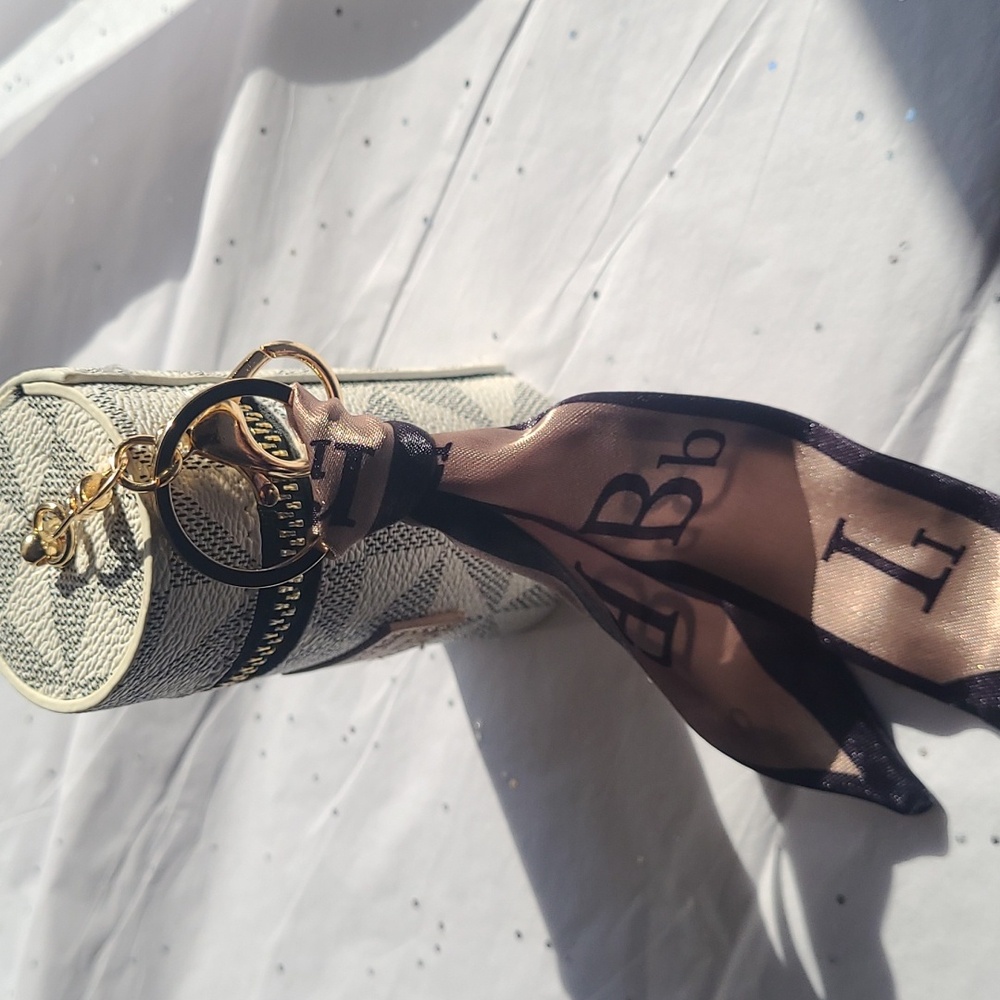 Luxury Inspired Charm Lipstick Holder Keychain w Ribbon - Picture 3 of 4